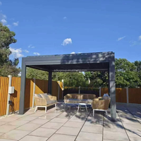 Pergola motorisée en aluminium à toit réglable, revêtement poudré, pour hôtels et complexes hôteliers, système automatique intelligent à économie d'énergie, OEM ODM