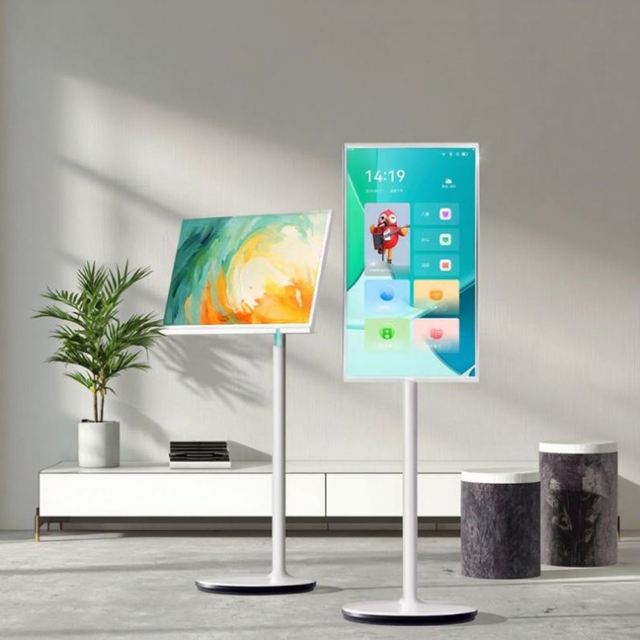 Modern 32-Inch Smart LED LCD HDTV TV Stand Full HD 1080p Interactive Video Player White Cabinet Portable Factory Direct Sale