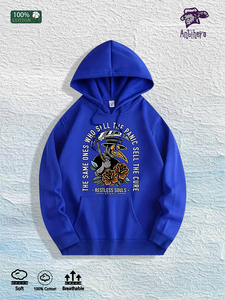 Almacén Local en EE. UU.: Sudadera con Capucha 100% Algodón con Estampado Gráfico de 'Plague Doctor Panic', 7 Colores - Product Image 6