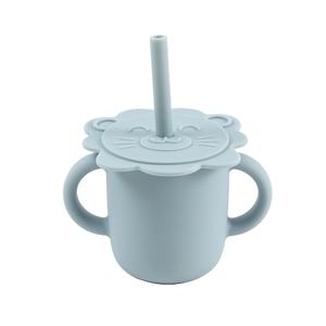 Vaso Antiderrames de Silicona de Grado Alimenticio para Bebés y Niños, con Asas y Tapa con Pajita, Diseño Suave, 0-12 Meses, Marca Privada, Venta al por Mayor, Sublimación - Product Image 2