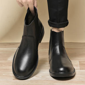 Botas de Invierno para Hombre, de Moda, Estilo Ejecutivo, de Cuero, con Forro Grueso y Cálido, Transpirables, Antideslizantes y con Absorción de Impactos - Product Image 3