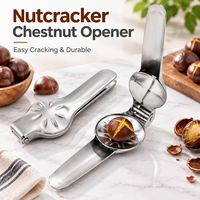 Roestvrijstalen kastanjeopener notenkraker gereedschap kruisgesneden mes makkelijk te pellen keuken gadget voor walnoten hazelnoten bakken
