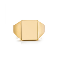 Bijoux de mode Gemnel en gros – Bagues pour hommes personnalisées avec disque signet carré plaqué