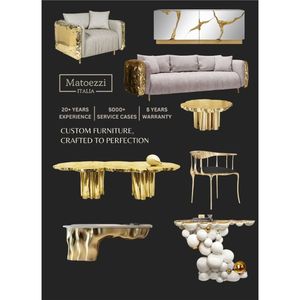 Contemporary Luxury Living Room Furniture Set Stainless Steel Fabric <b>Sofa</b> Coffee <b>Table</b> Console <b>Table</b> Dining <b>Table</b> Chair Set Home - Product Image 1