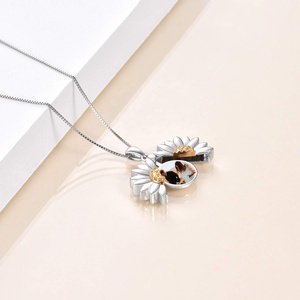 Joyería al por Mayor, Plata <span class=keywords><strong>de</strong></span> Ley 925, Collar con Colgante <span class=keywords><strong>de</strong></span> Medallón con Foto <span class=keywords><strong>de</strong></span> Girasol, Eres Mi Sol - Product Image 3