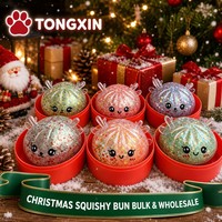 TONGXIN Jouet Squishy en forme de boulette de Noël, Boîte Mystère, Jouet Squishy Pailleté à Rebond Lent, Vente en Gros, Personnalisable OEM ODM, Ensemble de Jouets