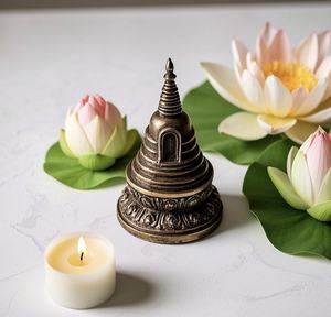 Ofrendas de budismo tibetano, arte religioso meditativo y estupas de cobre coleccionables - Product Image 2