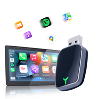 Adaptador Inalámbrico CarPlay 2 en 1, Dongle Android Auto de Cable a Inalámbrico, WiFi 5GHz, Bluetooth 5.4, Plug and Play, Actualización OTA para Autos