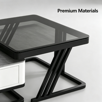 Nouvelle Table Basse 2026 en Pierre Frittée, Design Minimaliste et Luxueux, Carrée et Simple, Idéale pour Petits Appartements
