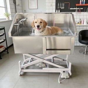 Piscine de lavage électrique pour animaux, bassin antidérapant pour chiens de grande et petite taille, <span class=keywords><strong>baignoire</strong></span> en acier inoxydable pour animaleries - Product Image 1