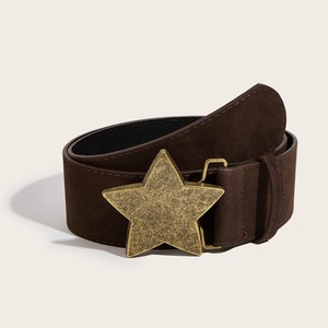 <span class=keywords><strong>Ceinture</strong></span> décorative rétro en forme d'étoile à cinq branches pour femmes, en cuir, style subculture, avec logo personnalisé et boucle en cuivre, vente en gros - Product Image 4