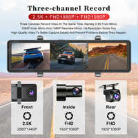 Caméra de tableau de bord ADINKAM IPS Mirror Dash Cam 11,26 pouces 4K avec Bluetooth, CarPlay sans fil, écran tactile, Android Auto, stéréo, aide au recul et amplificateur