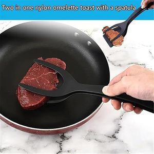 Nylon 2 in 1 Steak Shovel Spatula Grip Flip Tongs Steak Pancake <b>Kitchen</b> Food Cooking Tool Egg Steak Bread Clamp - Product Image 5