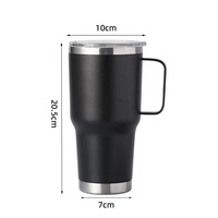 Offre Spéciale – Tasse de Voyage Isotherme en Acier Inoxydable 304 de 30 oz avec Poignée, Revêtement Poudré, Double Paroi Sous Vide