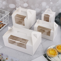 Boîte-cadeau éco pliante, impression personnalisée, 1 2 4 6 trous, Muffin en papier, pour gâteaux de boulangerie, avec fenêtre transparente