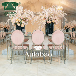 Chaise de mariage moderne de luxe en acier inoxydable argenté pour événements - Product Image 2