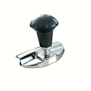 Perilla de Volante Cromada de Alta Calidad XMAXVISION XM40017S, Negra, con Franja Diagonal Cromada para Tractor - Product Image 3