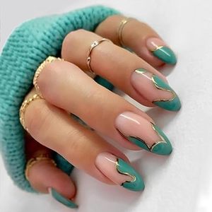 <span class=keywords><strong>Uñas</strong></span> Postizas Medianas con Diseño de Lentejuelas Brillantes, Efecto Ojo de Gato, Acabado Brillante, Pegamento Morado de Lujo, <span class=keywords><strong>Uñas</strong></span> Acrílicas Adhesivas - Product Image 4