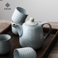 FENN Faible MOQ Théière et cafetière en porcelaine émaillée réactive, ensemble de théières en céramique chinoise vintage avec tasses à thé