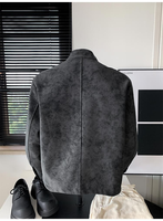 Veste en daim pour homme, coupe ajustée, légère, zippée, style bomber, marron, veste décontractée sportive