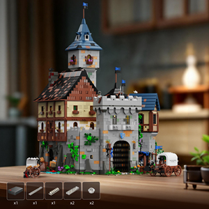 Bloques de construcción del castillo de Black Falcon, modelo de juguete, regalo de cumpleaños, casa en el bosque, casa, villa, vista de calle, para niñas - Product Image 2