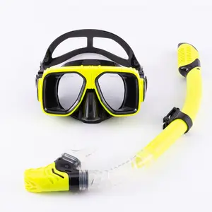 New Anti-fog Toughened Glass Diving Goggles And Adjustable Silicone Snorkel Diving Mask Snorkel Set For Diving Activities