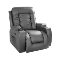 Fauteuil inclinable électrique moderne avec revêtement en tissu et structure métallique pour personnes âgées