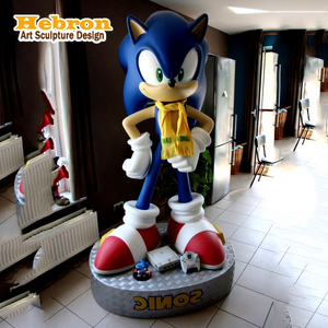 Estatua de Resina Moderna Personalizada, Figura de Acción de Personaje de Dibujos Animados, Erizo de Fibra de Vidrio, Juguetes de <span class=keywords><strong>Sonic</strong></span>, Escultura para Decoración - Product Image 1