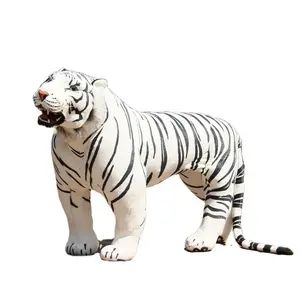 Gigante realistico della tigre di peluche a grandezza naturale peluche in piedi tigre bianca farcito giocattolo