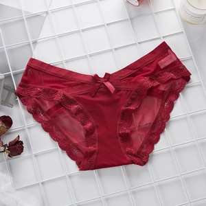 Culottes pour femmes en dentelle noire et résille, taille basse, sexy, avec nœud, pour usage quotidien, taille M - Product Image 2