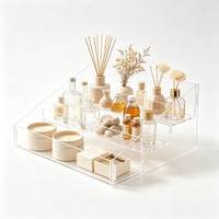 YICHAO YC-0319 Présentoirs de rangement portables légers en acrylique à surface polie personnalisée, écologiques, à 1 étagère, pour usage intérieur