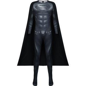 Costume de cosplay Superman noir, combinaison Justice League Henry avec cape imprimée, pour performance transfrontalière, taille adulte - Product Image 3
