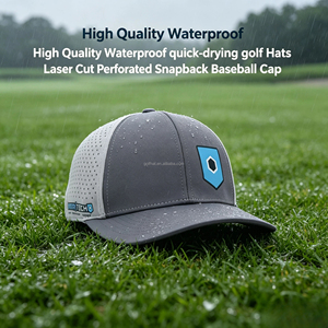 Gorras de Golf Personalizadas de 6 Paneles con Bordado y Perforaciones, Gorra Deportiva de Béisbol con Cierre a Presión, Transpirable y de Secado Rápido - Product Image 1