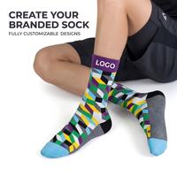 Chaussettes de sport colorées à logo personnalisé pour hommes, en coton peigné respirant, jacquard, fantaisie, athlétiques, habillées, décontractées, tube, OEM