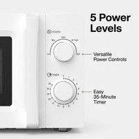 Oven Microwave Listrik Efisiensi Tinggi 700W Kompak 20L 5 Tingkat 35-Menit Timer Piring Putar Kaca Lepas Pasang Pengaman Anak Rumah Tangga