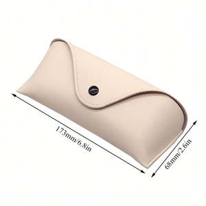 Étui à lunettes de soleil en cuir durable personnalisé avec logo, boîte de protection légère et pratique, étui à lunettes de soleil en cuir de couleur unie - Product Image 4