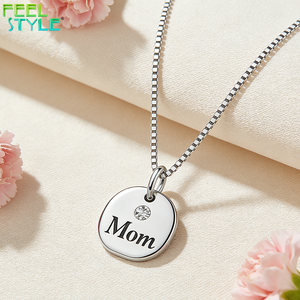 Collier pendentif délicat incrusté de zircon 5A, couleur or plaqué PVD, cadeau pour la fête des mères, acier inoxydable 316L, collier avec breloque personnalisée - Product Image 4