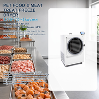 Lyophilisateur commercial pour aliments pour animaux SJ-30H, capacité de 30-45 kg par lot, avec PLC et moteur, pour viande crue, friandises, aliments pour chiens et chats, et protéines en poudre