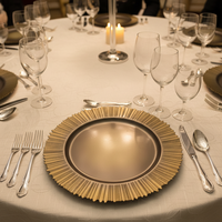 Assiettes de Présentation en Gros 13 Pouces en Plastique PP de Luxe, Motif Personnalisé, Durables et Réutilisables pour Hôtels, Anniversaires, Événements Nuptiaux