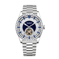 Montre automatique squelette en cuir de luxe pour homme, personnalisée OEM, 40 mm, verre saphir