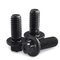 Ruili DIN 34801 Boulon à bride en acier Longueur 40mm avec tête hexagonale Oxyde noir Finition antivol Tête Torx inoxydable Longueur 50mm