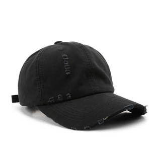 Bán buôn thời trang <span class=keywords><strong>2025</strong></span> xé thời trang cổ điển đồng bằng không có cấu trúc bông CHA Mũ đau khổ tùy chỉnh thêu Mũ bóng chày - Product Image 4