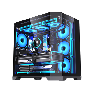 <span class=keywords><strong>Tour</strong></span> complète gamer ATX EATX surdimensionnée 2026, avec écran d'affichage, vue sur la mer, en verre trempé et noir, directement de l'usine - Product Image 1