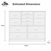 Commode moderne blanche à 12 tiroirs, meuble de rangement pour chambre à coucher avec façades plates