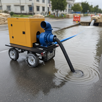 Pompe à débit élevé à faible hauteur de refoulement, horizontale, portable, diesel, en acier inoxydable, à flux mixte, haute performance, pour l'irrigation agricole et la lutte contre les inondations