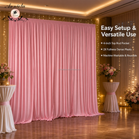 Rideau de fond de scène ANNIELU Factory rose pâle en spandex 2 voies, pré-cousu, à drapage spectaculaire pour mariages, événements et fêtes