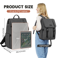 Sac à dos pour ordinateur portable 15,6 pouces, élégant, pour l'école, le voyage, les affaires, imperméable, avec port USB, unisexe, design à rabat, vente en gros