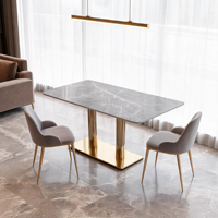 Tables à manger en marbre pour hôtels commerciaux, cafés, tables carrées/petites modernes et minimalistes, durables, faciles à nettoyer, pour les réunions