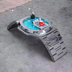 ساعات مشي حقيقية طاولة قهوة فاخرة حديثة مع مرآة لأثاث غرفة المعيشة طاولة قهوة فنية - Product Image 3