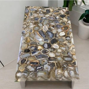 Agate Pierre précieuse naturelle Plan de travail de cuisine/ Plan de travail de salle de bain Marbre moderne Cuisine Salle à manger Extérieur Maison Plan de travail de table polyvalent - Product Image 2